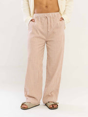 Brown Gingham Gauze Pull-on Pants